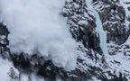 Avalanche beside Pilsner Pillar and Carlsberg ice climbs in the Canadian Rockies